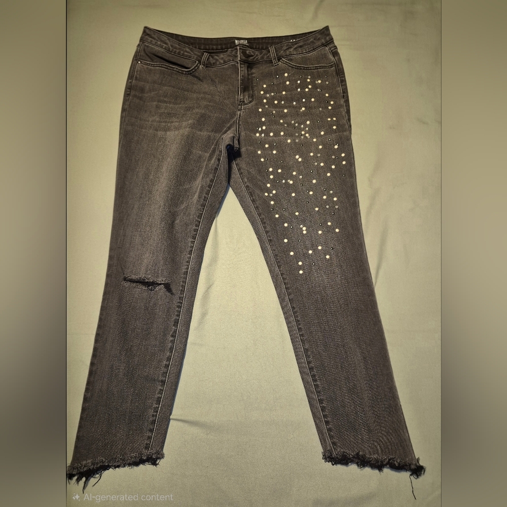 a.n.a Black Studded Ankle Jeans